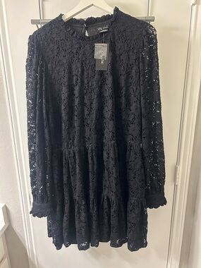 City Chic size 16 Black Lace Long Sleeve Dress - NWT